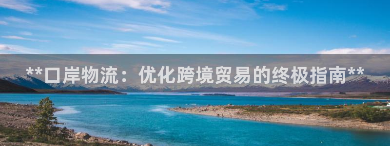 28圈登录网:**口岸物流:优化跨境