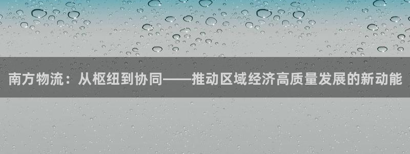 28圈电子：南方物流：从枢纽到协同—